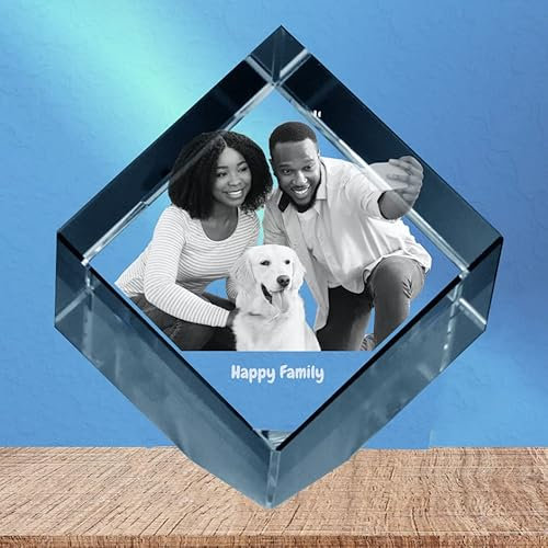 Foto de cristal 3D personalizada con tu propia imagen, marco de fotos grabado con láser 3D personalizado, conmemorativo, boda, aniversario, Navidad, Día del Padre, Día de la Madre, Novia, regalos de