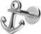 PIERCINGLINE Titan Labret mit Gewinde Titan Aufsatz ANKER Piercing Lippe Nase Ohr Helix Tragus Medusa Silberfarben 1,2 x 5 mm