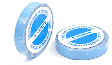 2 Rollen Doppelseitiges Klebeband Lace Front Perücke Stützband Hohe Klebekraft Haar Klebeband für Haarverlängerungen Haareinschlag (0,8 cm * 3 Yard)
