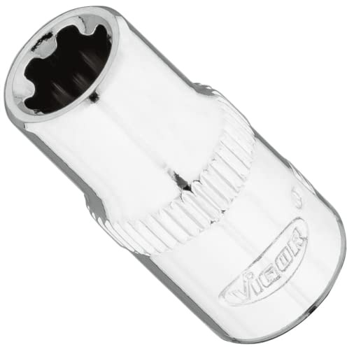 VIGOR Steckschlüsseleinsatz, V7920-EP8, 1/4″, EP Profil, SW E8+ | 1/4 Zoll (6,3 mm) Vierkant hohl, Antrieb 1/4 Zoll (6,3 mm) Vierkant hohl, Abtrieb E+ Profil, 12 g, SW E8+ , 1/4″ , EP Profil