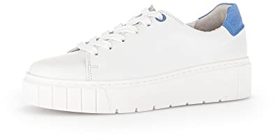 Gabor Damen Low-Top Sneaker, Frauen Halbschuhe,Wechselfußbett,Komfortable Mehrweite (H),Strassenschuhe,Turnschuhe,Weiss/arktis,37.5 EU / 4.5 UK