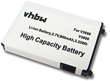 vhbw batteria compatibile con Motorola P7789, T189, V2188, V3688, V3690, V50, V8060, V200, V100, V51 smartphone cellulare (900mAh, 3,7V, Li-Ion)
