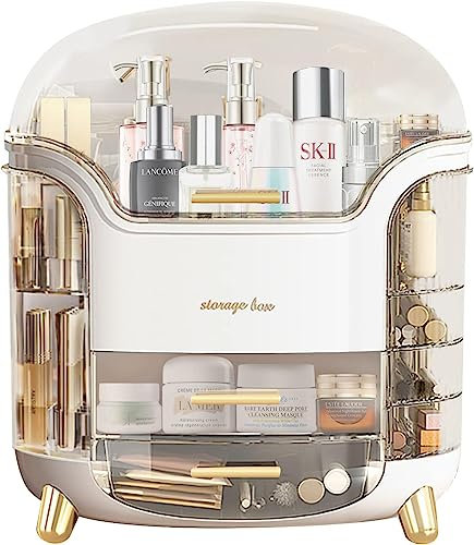Suyoo Makeup Organizer Aufbewahrungsbox - Kosmetik, Hautpflege und Beauty Case mit klarem Deckel Display und Schubladen für Kommode & Badezimmer, staubdicht wasserdicht