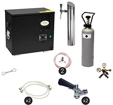 ich-zapfe Undercounter complete set Beer Dispenser, AS-40, 2-lines- continuous cooler, wet cooler - Green Line, KEG:KeyKeg, KEG 2:none