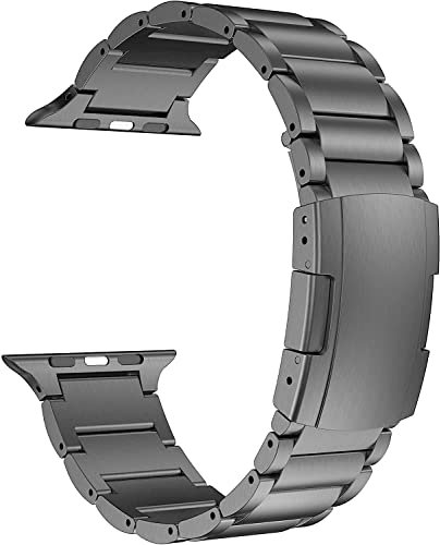 MaKTech Correa de Titanio,Pulsera de Metal con Hebilla de Carey,para Apple Watch Serie 11/10/9/8/7,Ultra 3/2/1,SE 3/2/1 [2025] (46mm/45mm/44mm/49mm,Gris Espacial)