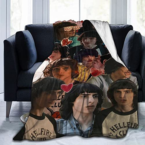 LOUJIN Finn Wolfhard Decke, superweich, Mikrofaser, Plüschdecke, für Couch, Bett, Sofa, 150 x 125 cm