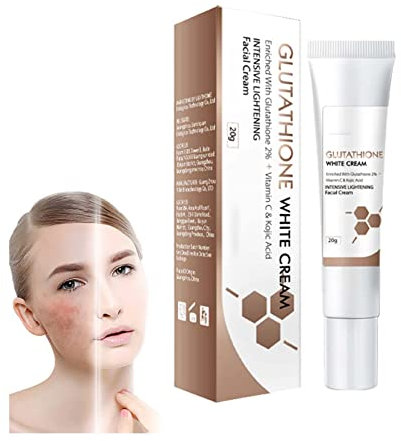 Glutathione Whitening Cream, Glutathione White Cream Facial Dark Spots Remover, Face Moisturizer, Moisturizing and Brightening Tone up Cream, Skin Lightening Cream with Kojic Acid. (1PC)