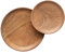 muso wood Petites assiettes rondes en bois d'acacia, un plateau en bois de 15 cm et un plateau en bois de 20 cm, assiettes à petits pains, assiettes plates, pour desserts, petits pains, gâteaux, etc.