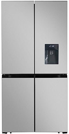 4 Door Fridge Freezer In Silver, 490L, Inverted Motor With Non-Plumbed Water Dispenser - SIA SXD505IX