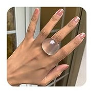 Klobiger Acrylharz-Ring für Damen, Y2K-Stil, ästhetischer Kunststoffring, farbige Bonbons, Fingerknöchel, Fingerringe, Teenager, Mädchen, niedliches Harz-Schmuckgeschenk, Acryl, Kein Edelstein