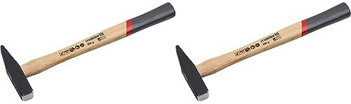 Meister Schlosserhammer - 200 g Kopfgewicht - Kopf geschmiedet - Robuster Stiel aus Hickoryholz/Ingenieurhammer/Hammer mit Hickory-Stiel / 2216100 (Packung mit 2)