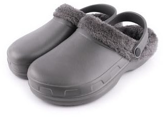Clogs Invierno,Zuecos Invierno para Hombre,con Forro Caliente,Adulto,Impermeable,Antideslizante,Cómodo,Perfectamente para casa Exterior o Interior (Gris, 41)