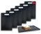 KPYTO rechteckige Frühstücksbrettchen 6er Set + 1 Brettchen gratis, 25 x 16,5 cm, Schneidebrett Set, beidseitig, rutschfest mit Saftrille, schwarze Brettchen, Brotzeitbrett