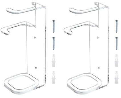 PATIKIL Light Saber Stand Wall Mount 2 Pack Acrylic Light Sword Display Holder Baseball Bat Rack with Screws, Transparent