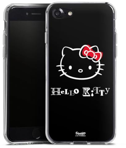 Custodia di silicone compatibile con Apple iPhone 8 Custodia trasparente Cover per smartphone trasparente Kawaii Merchandise Hello Kitty