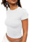 EFFAN Short Sleeve Gym Tops for Women UK Summer Running Top White Athletic T Shirt Cute Tight Tressy Tops Tee White S