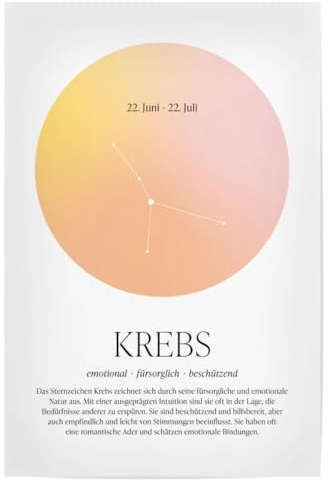 artboxONE Poster 30x20 cm Für Kinder Sternzeichen - Krebs - Bild Sternzeichen horoskop Eigenschaften Krebs