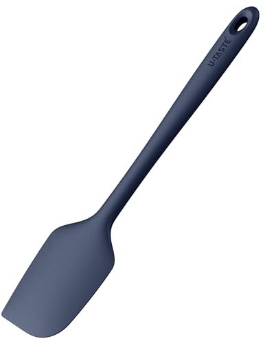 U-Taste 35,6cm Extra Großer Silikon Spatel: 315℃ Hitzebeständiger Langer Flexibler Gummispatel für Schalen & Antihaft-kochgeschirr, Nahtloses Backen Teigschaber für Mischen Schaben (Mitternachtsblau)