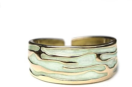 Generisch Meeres Ring hellgrün gold. Vergoldetes Silber und Emaille
