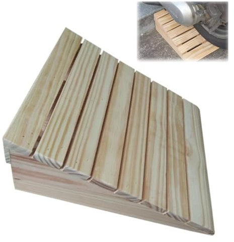 IMUNKT Holz Rollstuhlrampe 7-15 cm Hoch, Leichte Türschwellenrampe, Tragbare Bordsteinrampe Für Türöffnung Roller Fahrrad, Haustiere Stufenrampe(31x30x8cm(12.2x12x3inch))