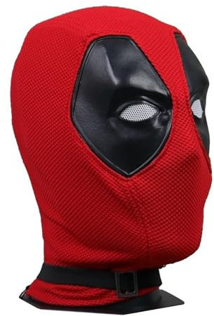 ALNILK Halloween Dead-pool-Maske,Superheld Wade Winston Wilson Strickmaske Luxus Reality Helm Halloween Cosplay Kostüm Party Zubehör Erwachsene (A)