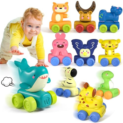 Uping Auto Spielzeug ab 1 2 3 Jahr Tierwagenspielzeug 10 Stück Spielzeugautos geeignet für Geburtstagsgeschenke und Weihnachten, Jungen und Mädchen