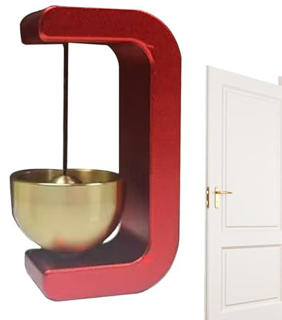 Campanilla de puerta, campanilla de puerta abierta, timbre de apertura de puerta de alarma magnética, campana colgante de decoración de puerta de latón, fácil de instalar, para la