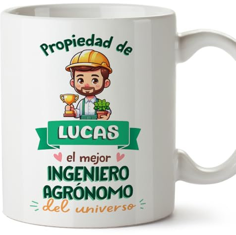 MUGFFINS Tazas Personalizadas para INGENIERO AGRÓNOMO hombre - En Español - Propiedad de - 11 oz / 330 ml - Regalo Personalizable original y divertido