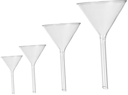 Alipis 2 Set Imbuto Liquido Strumento Di Laboratorio Imbuti Bottiglie D'acqua Chemical Esperimenti Strumento Resistente Alla Temperatura Attrezzature Da Laboratorio Bicchiere 4 Pezzi * 2