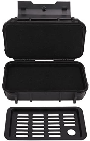 Boîte à Outils, Boîte à Outils en ABS, Boîte à Outils avec éponge D'absorption des Chocs pour Le Camping en Plein Air (Compartiment étanche Double Couche, Noir)