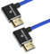 Alvin's Cables Cavo HDMI 8K 2.1 48Gbps 8K@60Hz 4K@120Hz Cavo a spirale intrecciato ad alta velocità per Sony A7 A9, BMPCC, Canon C70, Atomos Ninja, Feelworld, Angolo da sinistra a sinistra, Blu