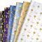 FYSUIMU Eid Mubarak Geschenkpapier, keine Rolle, 6 Farben, Geschenkpapier, flach gefaltet, goldfarben, Moschee, Mond, Stern, Bastelpapier für Ramadan, muslimische Partyzubehör, 50 x 70 cm, 12 Bögen