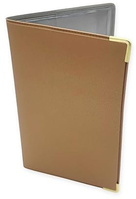 nemau - Porte Papier véhicule 2 Volets avec Étui 3 Volets Transparent - Fabrication Française - Protège Documents Auto Durable - Matière Gomme Expansée - Modèle Beige métallisé