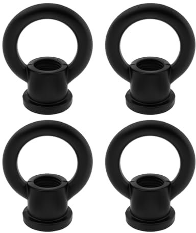 SG Store 4 Stück Schwarz M10x1.0 Ringmuttern 29x35mm Geeignet für Kristall-Lampen Kerzenhalter LED-Lampen Traditionelle Kronleuchter 15kg Maximale Tragkraft