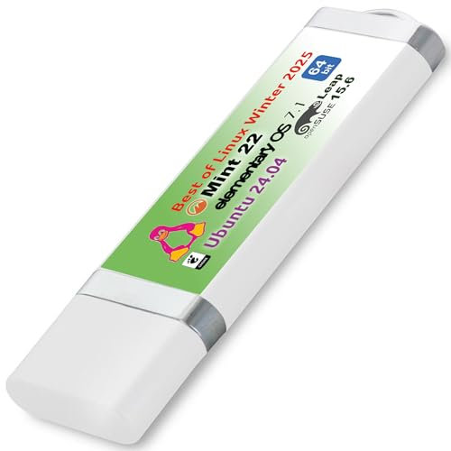 NEIF Software Best of Linux Edition Winter 2025 (64 Bit) auf USB-Stick - mit Ubuntu 24.04, Mint 22 Cinnamon, Elementary OS 7.1 und openSUSE Leap 15.6