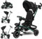 Lorelli Dreirad Freccia ab 1 Jahr mit Schubstange, Sicherheitsgurt, 360 drehbar, Tricycle, Verstellbarer Elterngriff, Freilaufrad Funktion, Getränkehalter, Spielzeugkorb, Schwarz
