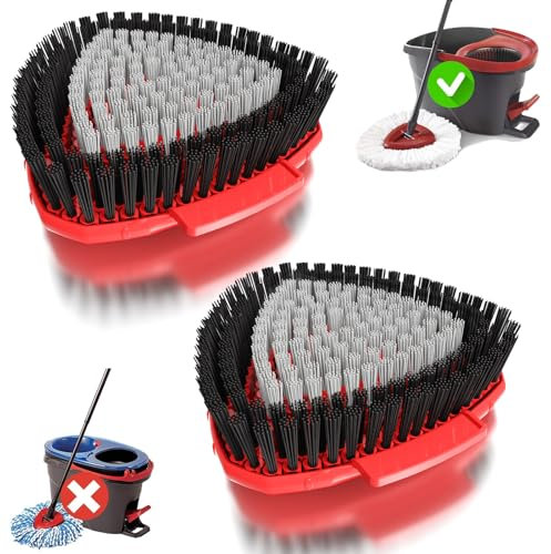 2 Pack de cabezales de repuesto para fregona giratoria compatibles con Vileda EasyWring de 1 depósito, con cerdas de repuesto para fregar, limpiar suelos duros de cocinas, baños, piscinas y terrazas.