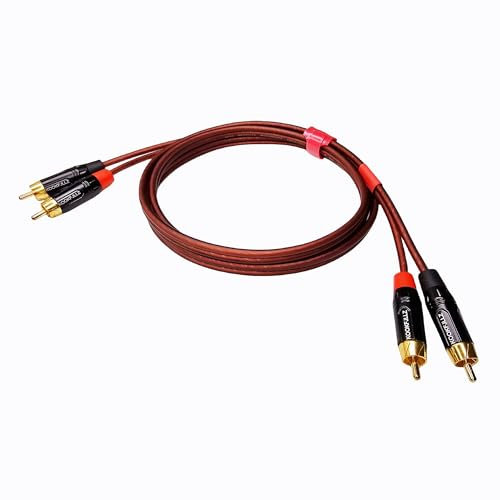 KOOKFJLLZ 2-Packs Technics Turntable Phono Cable | RCA Stereo Subwoofer Audio Cable | Hi-Fi 4N OFC RCA Cable(5 Feet)