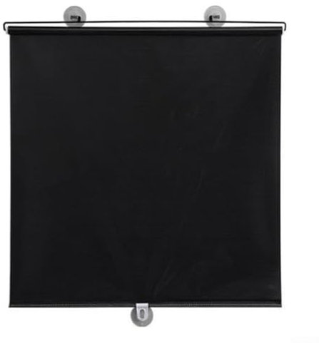 MeevrgR Suction Cup Roller Blinds Sunshades 125x50cm Retractable Window Shades for Home & Car - PVC Blackout Blinds(Black)