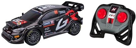Nikko RC Night Mode RC Toyota GAZOO Racing Sweden Rally 2024 Kalle ROVANPERA LED Race Lights Remote Control Car, 25cm, 2.4GHz Remote Control, 40m Range, 6 Years, Black, 10652, Batteries Not Included