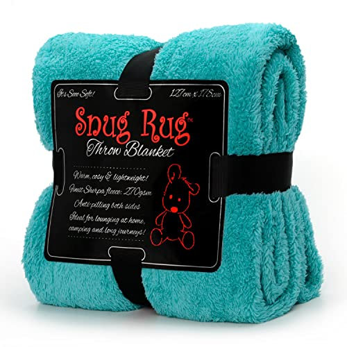 Snug Rug Sofaüberwurf Decke Sofa Kuscheldecke Decke Fleecedecke - Original Luxury Hochwertige Sherpa Werfen Warm Fleece Couchdecke Sofadecke 127 x 178cm (Teal)