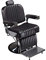 Salon Ambience Professioneller Barberstuhl Friseurstuhl mit Bodenplatte Vintage, schwarz