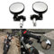 Schwarz Motorrad Rückspiegel 7/8 22mm Rund Lenkerendenspiegel Für Cruiser Scooter Chopper