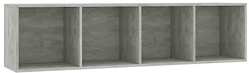 vidaXL Book Cabinet/TV Cabinet Entertainment Centre Media Stand Display Oragniser Storage Unit File Wall Shelf Rack Concrete Grey 143x30x36cm