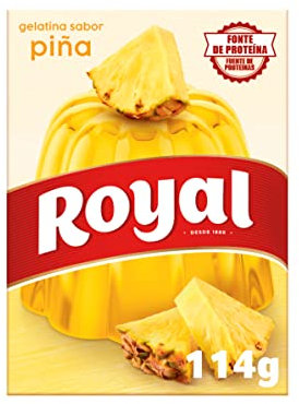 Royal Gelatina Sabor Piña, Preparado en Polvo 10 Raciones, Pack 2 x 57 g - 114 g
