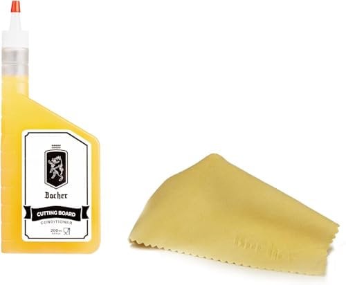 Bacher Cutting Board Conditioner 200ml - Food Grade - Beeswax, Carnauba Wax and Mineral Oil – for Wood Chopping Boards, Butcher Block, Kitchen Worktop and Wooden Utensils