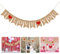 YJZQ Herz Wimpelkette Leinen Wimpel I Love You Girlande Vintage Wimpelkette Hochzeit Deko Farbenfroh Wimpeln für Geburtstag Party Dekoration