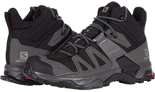 Salomon X Ultra 4 Mid Gore-tex Wanderstiefel für Herren Sneaker, Schwarz Magnet Perleblau, 42 2/3 EU