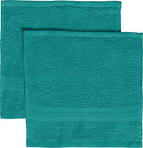 REDBEST Seiftuch 2er-Pack Chicago smaragdgrün Größe 30x30 cm - saugstark, strapazierfähig, ideal für Reisen, Sport (weitere Farben)
