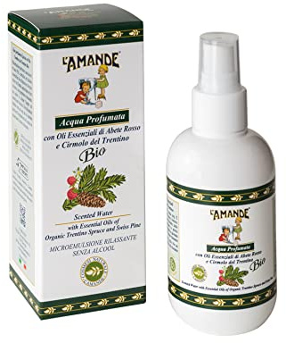 L'AMANDE - Acqua Profumata Donna e Uomo Spray Analcolica, Idratante Corpo Rilassante con Oli Essenziali Naturali - Lozione Rinfrescante Delicata al Profumo di Abete Rosso e Cirmolo del Trentino 125 ml
